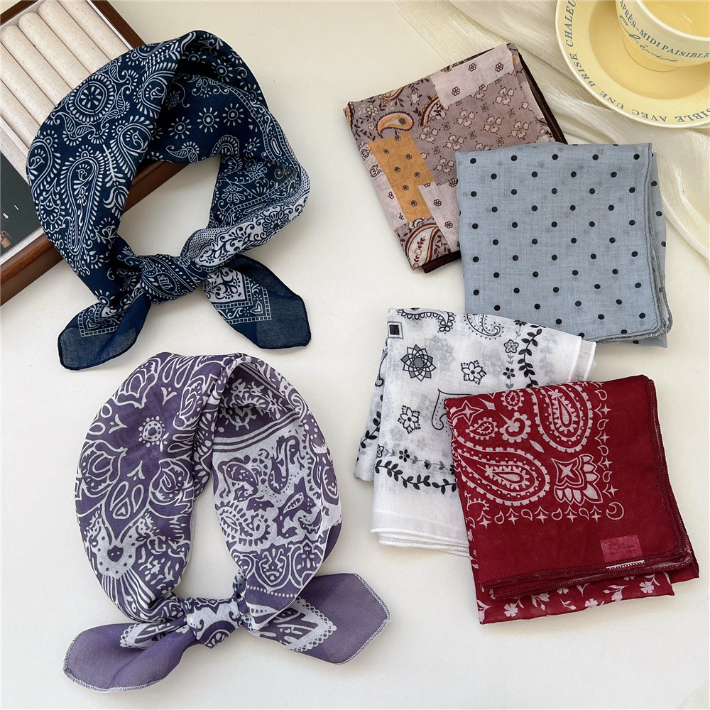 Ethnic Fashion Collection - Small Linen-cotton Scarves For Women 58*58cm