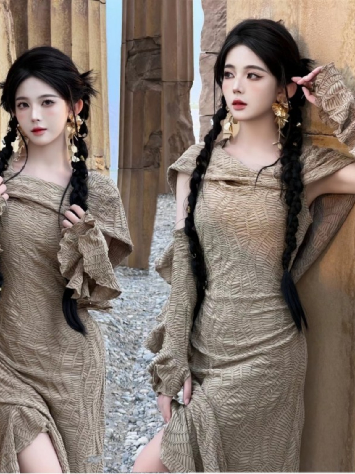 Desert  Themed Long Dress Wome - đánh giá và giá Ethnic Fashion Dress